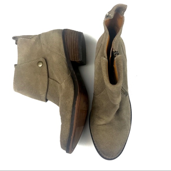 Nine West Vintage Vableaker Taupe Suede Booties 6 - Picture 2 of 7